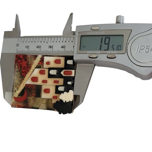 Lucinda Red Black Cream House Brooch K496 - Picture 4 of 6